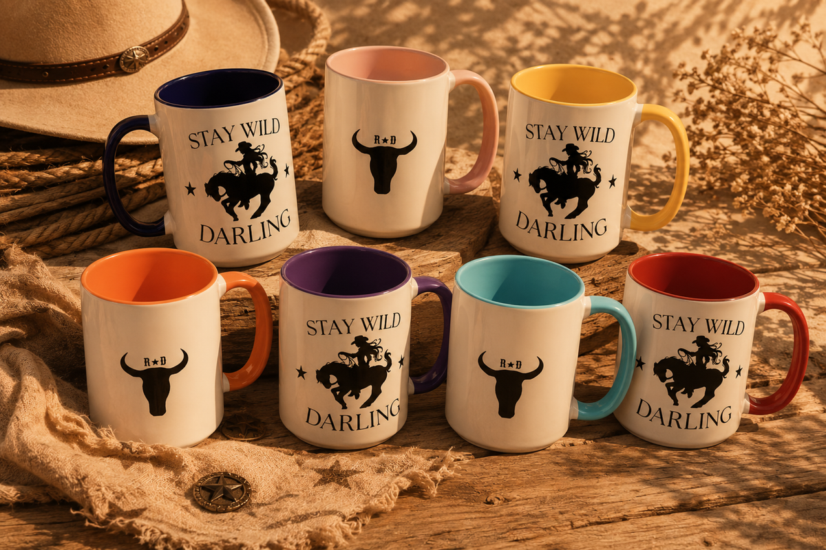 Wild Longhorn Coffee Mug — Rustic Rodeo Accent Mug (11/15 oz)