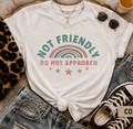 Not Friendly "Do Not Approach" T-Shirt — Retro Rainbow Graphic Tee
