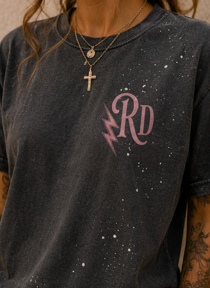 Reckless Darling Signature Hand-Frayed Sunfade Paint Splatter T-Shirt