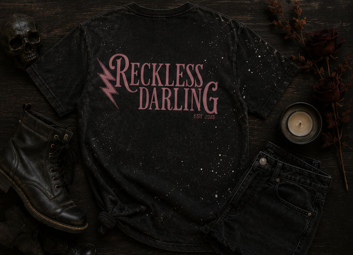 Reckless Darling Signature Hand-Frayed Sunfade Paint Splatter T-Shirt