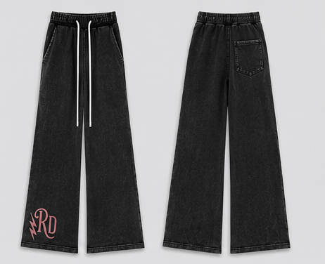 Reckless Darling Signature Mineral Wash Flared Leg Sweatpants