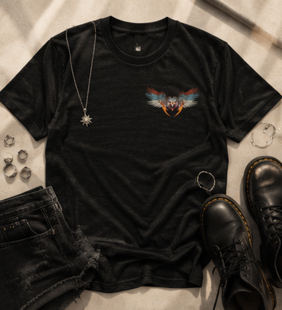 Reckless Darling "Stay Wild" Eagle Graphic Tee — Vintage Rock Tour T-Shirt